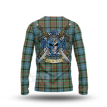 Walkinshaw Tartan Long Sleeve T-Shirt with Family Crest Celtic Skull Style - Tartan Vibes Clothing
