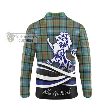 Walkinshaw Tartan Long Sleeve Polo Shirt with Alba Gu Brath Regal Lion Emblem - Tartan Vibes Clothing