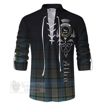 Tartan Vibes Clothing Walkinshaw Tartan Ghillie Kilt Shirt Featuring Alba Gu Brath Family Crest Celtic Inspired