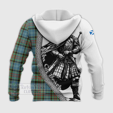 Walkinshaw Tartan Clan Crest Knitted Hoodie with Highlander Warrior Celtic Style - Tartan Vibes Clothing