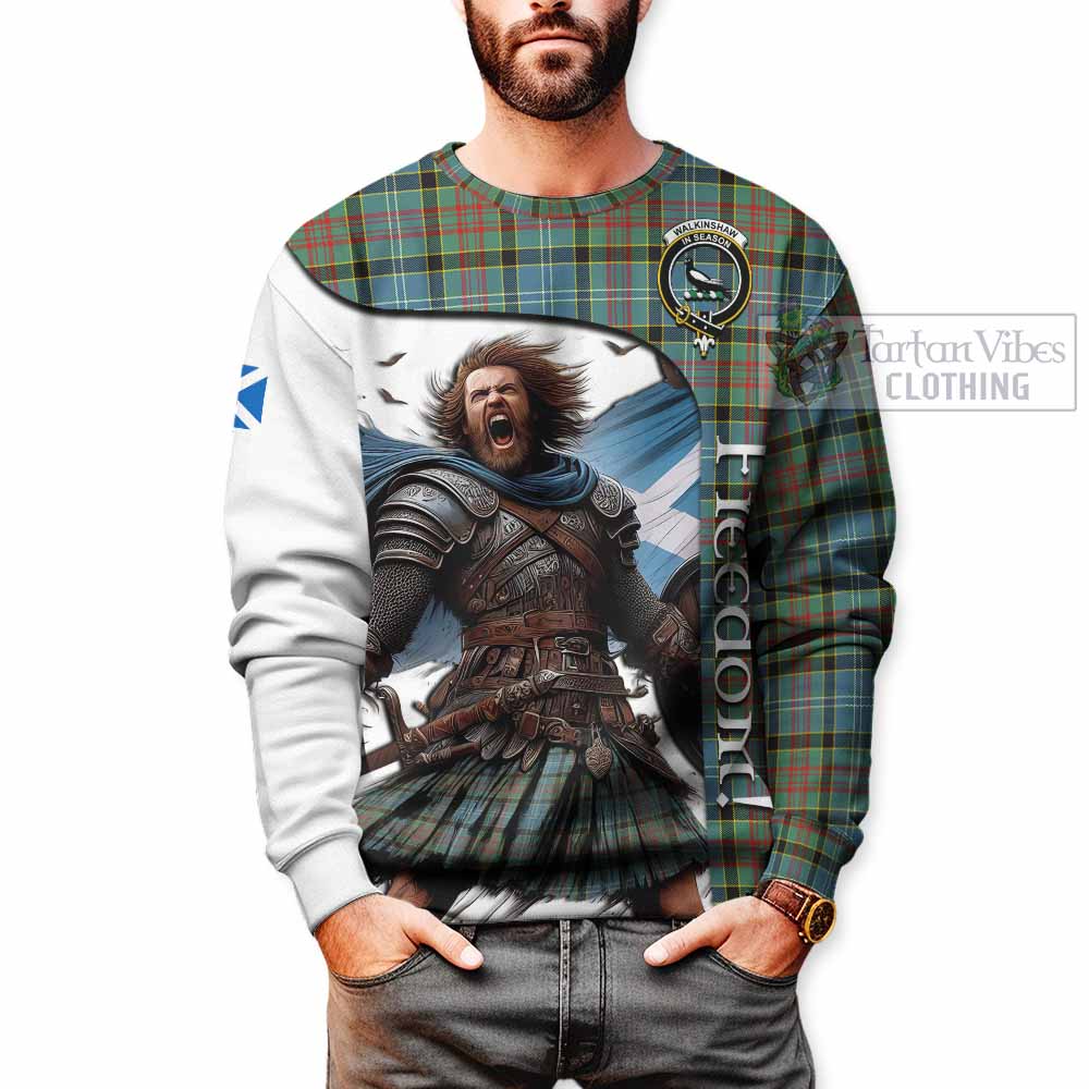 Walkinshaw Crest Tartan Sweatshirt Inspired by the Freedom of Scottish Warrior - Tartan Vibes Clothing