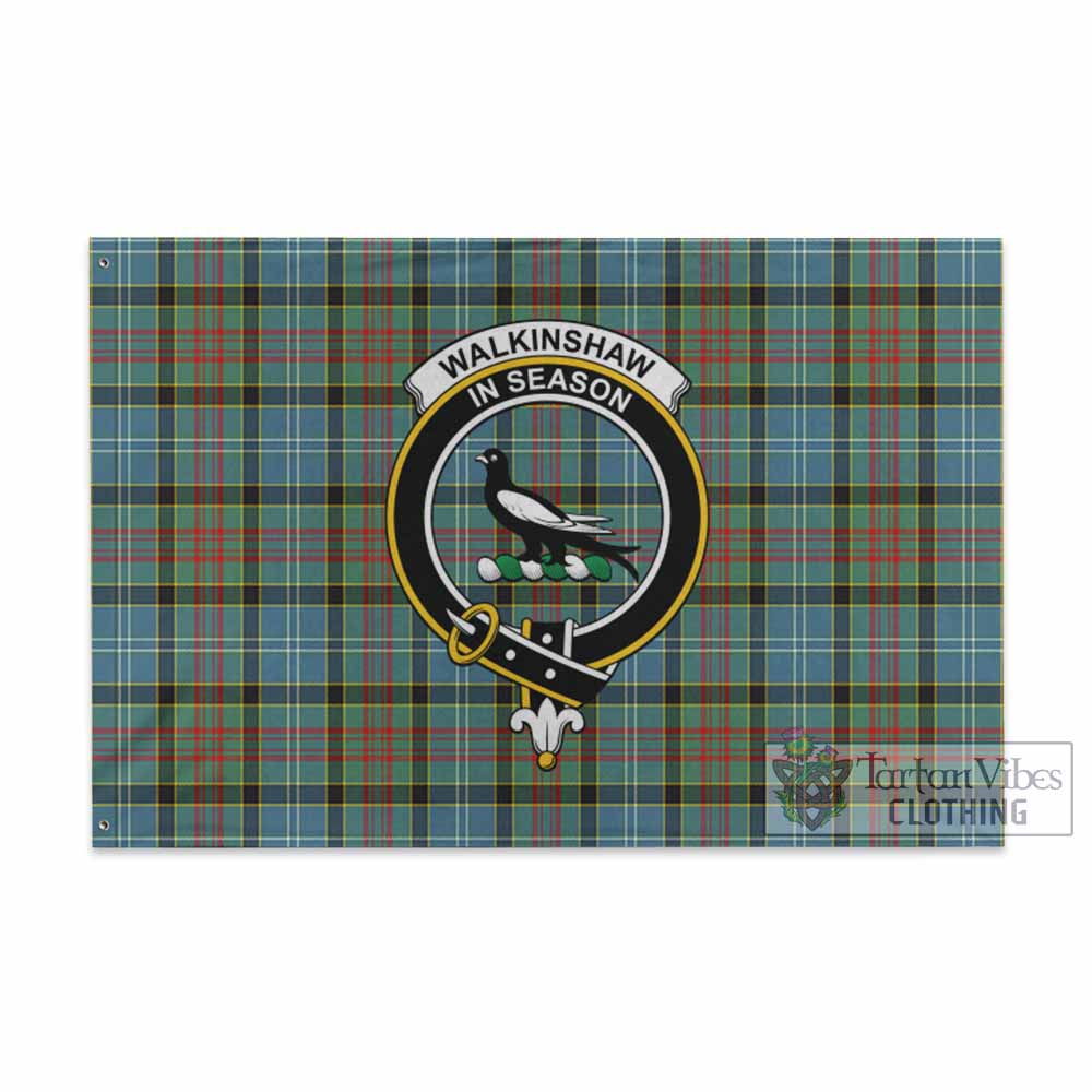 Tartan Vibes Clothing Walkinshaw Tartan House Flag with Family Crest