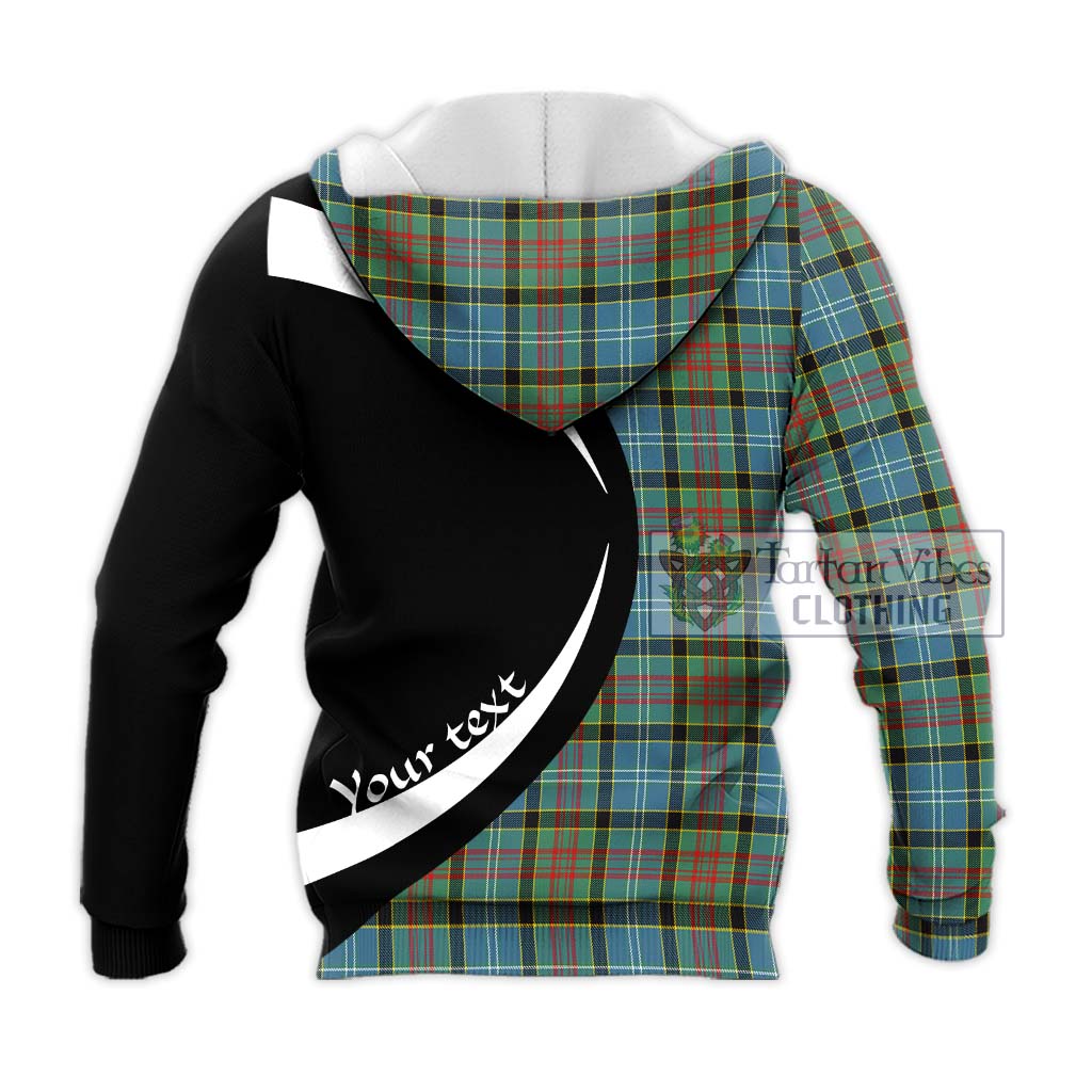 Walkinshaw Tartan Knitted Hoodie with Family Crest Circle Style - Tartan Vibes Clothing