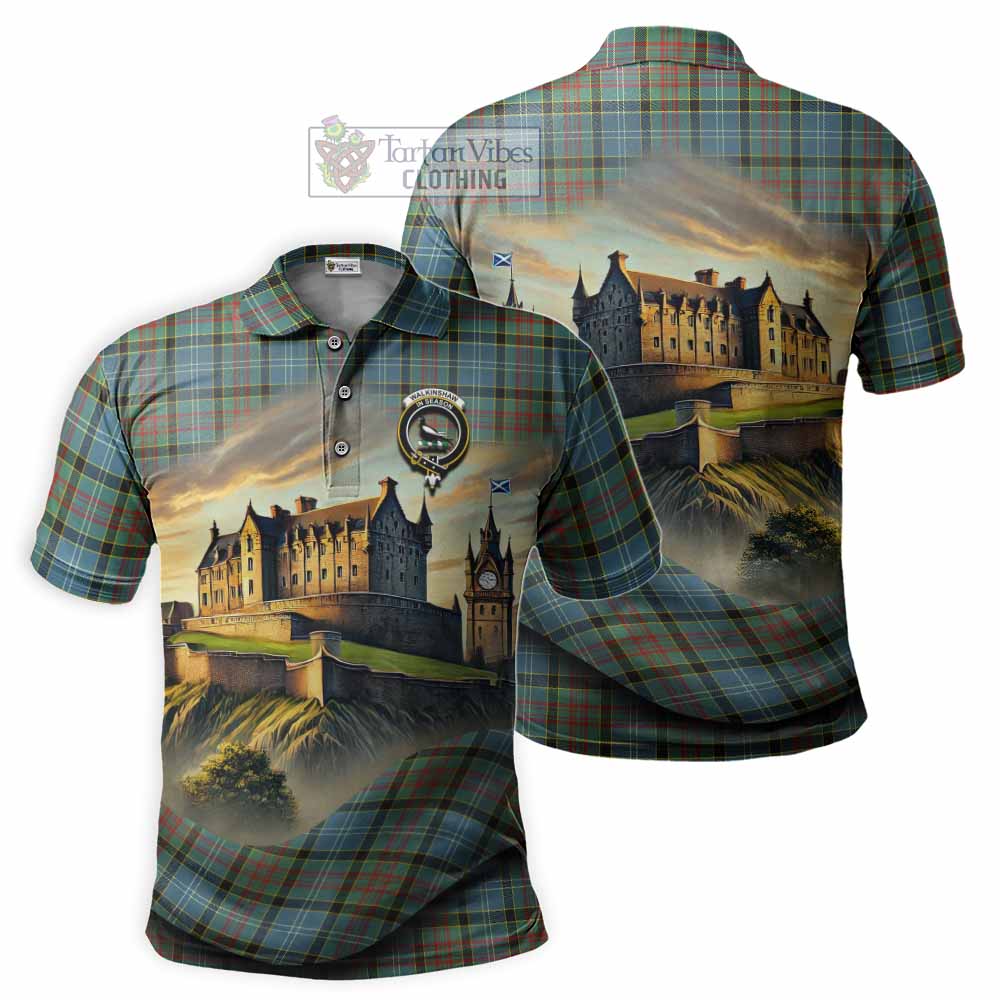 Tartan Vibes Clothing Walkinshaw Tartan Family Crest Polo Shirt with Scottish Ancient Castle Stype
