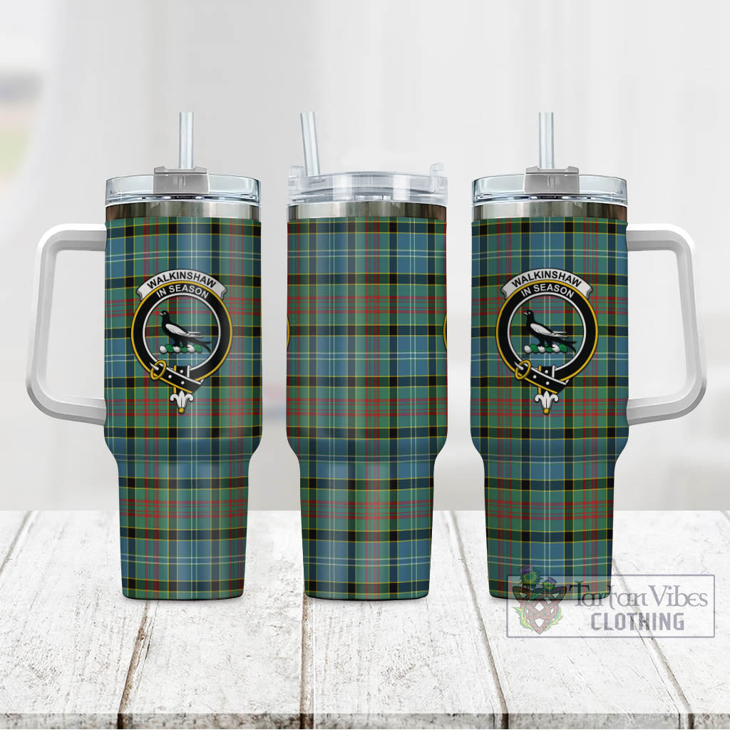 Walkinshaw Tartan Tumbler with Handle with Family Crest - Tartan Vibes Clothing