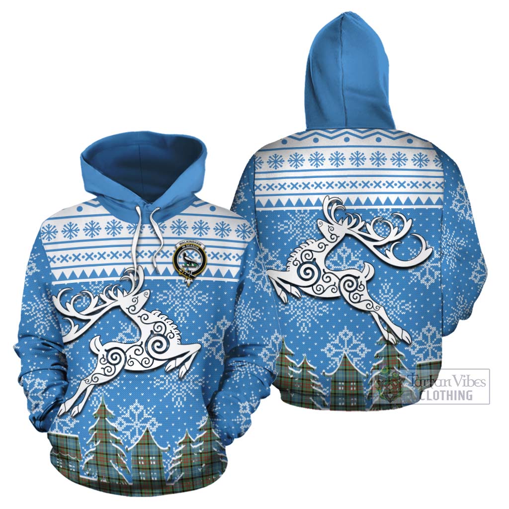 Walkinshaw Clan Christmas Cotton Hoodie Celtic Reindeer Style Zip Hoodie - Tartan Vibes Clothing