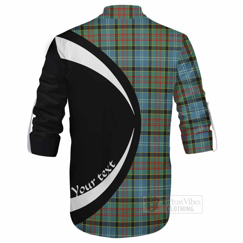 Walkinshaw Tartan Ghillie Kilt Shirt with Family Crest Circle Style - Tartan Vibes Clothing
