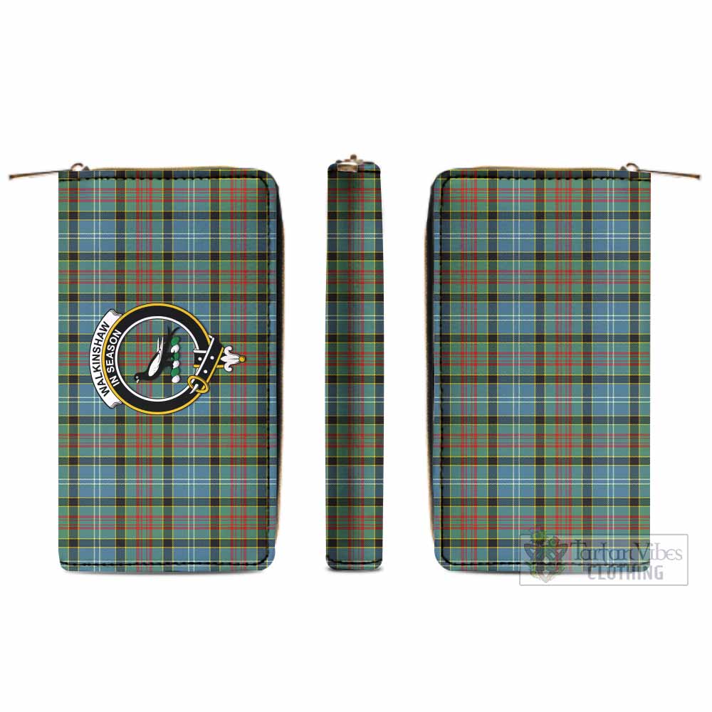 Walkinshaw Tartan Women's Leather Wallet with Family Crest - Tartan Vibes Clothing
