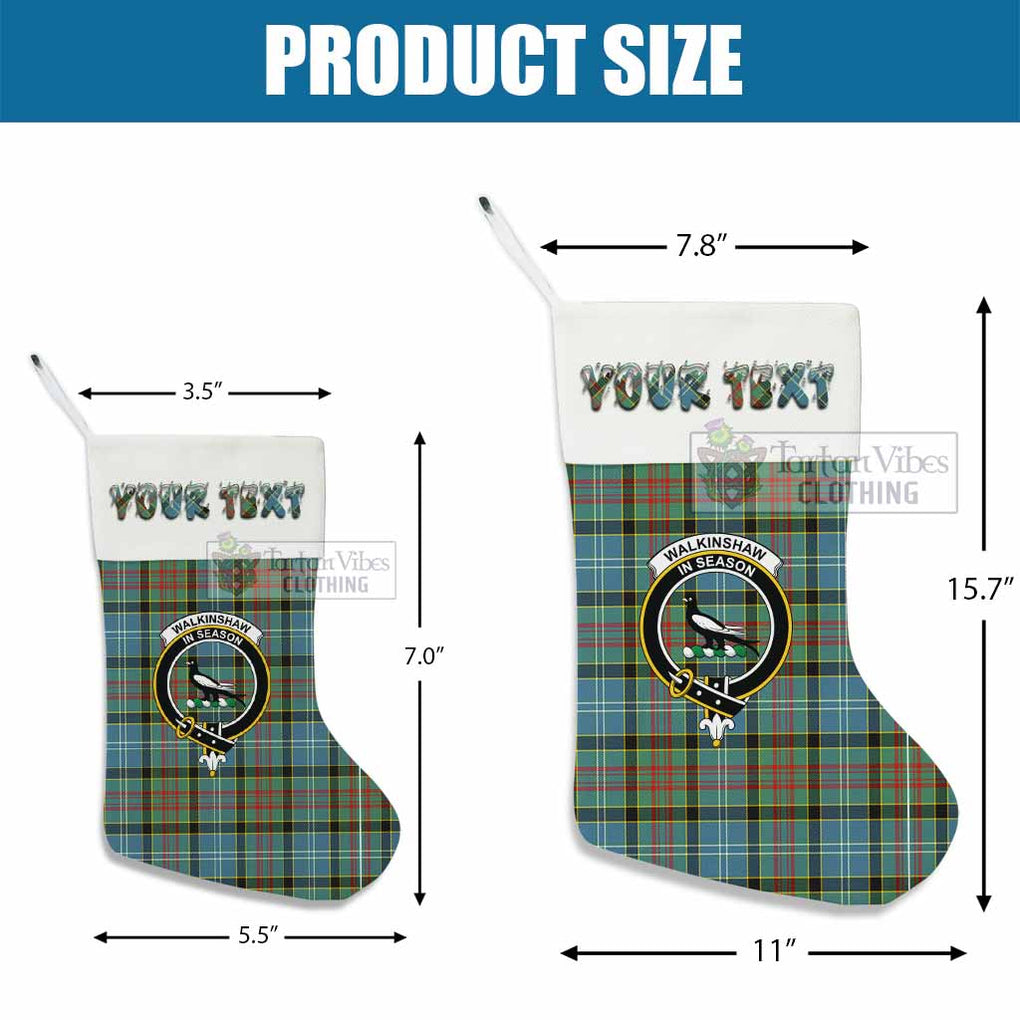 Tartan Vibes Clothing Walkinshaw Tartan Family Crest Christmas Stocking with Personalized Text