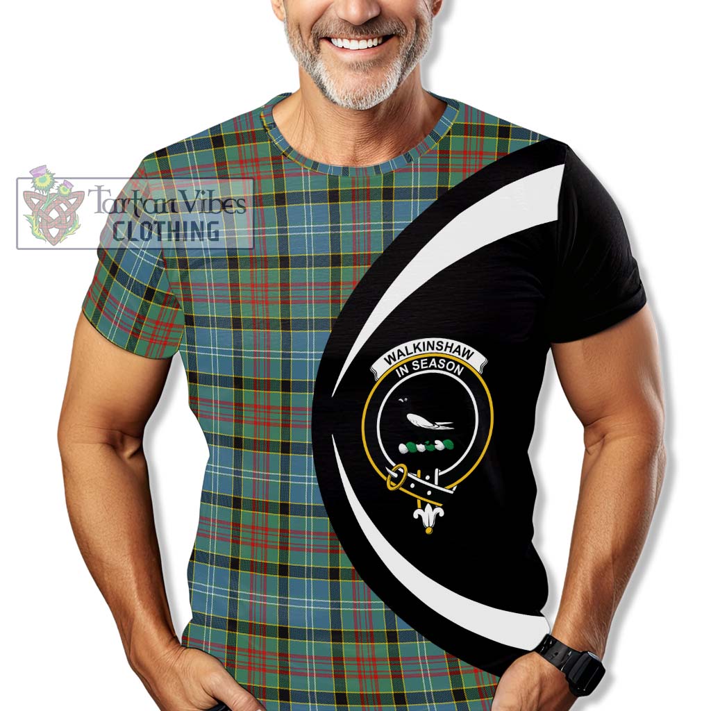 Walkinshaw Tartan T-Shirt with Family Crest Circle Style - Tartan Vibes Clothing
