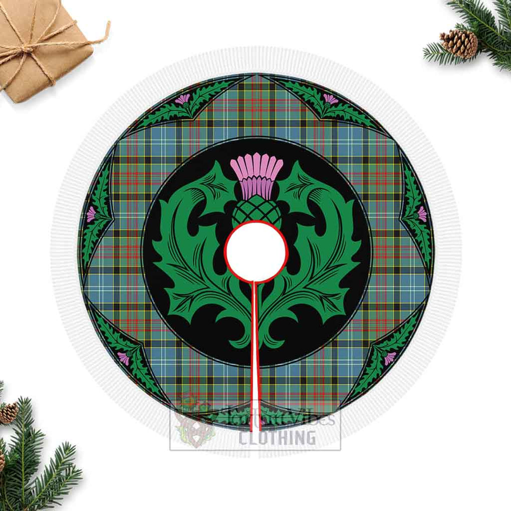 Walkinshaw Tartan Christmas Tree Skirt Scottish Thistle Style Fringed Tree Skirts - Tartan Vibes Clothing
