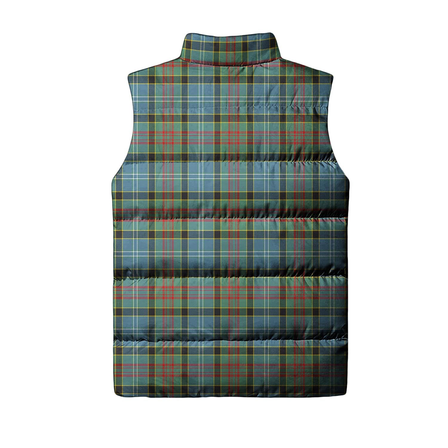 Walkinshaw Tartan Sleeveless Puffer Jacket with Family Crest - Tartanvibesclothing