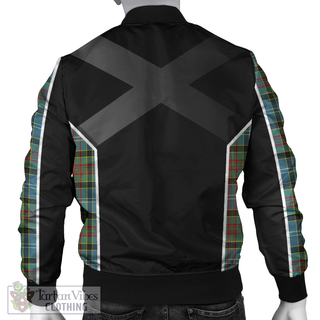 Walkinshaw Tartan Bomber Jacket with Family Crest and Scottish Thistle Vibes Sport Style - Tartan Vibes Clothing
