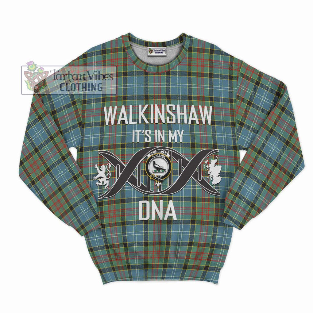 Walkinshaw Tartan Sweatshirt with Family Crest DNA In Me Style - Tartan Vibes Clothing