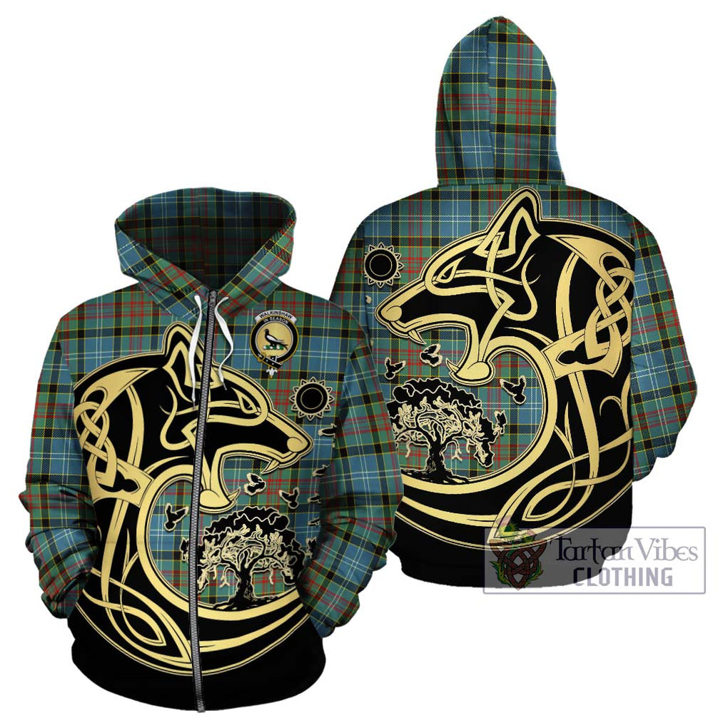 Walkinshaw Tartan Hoodie with Family Crest Celtic Wolf Style - Tartan Vibes Clothing