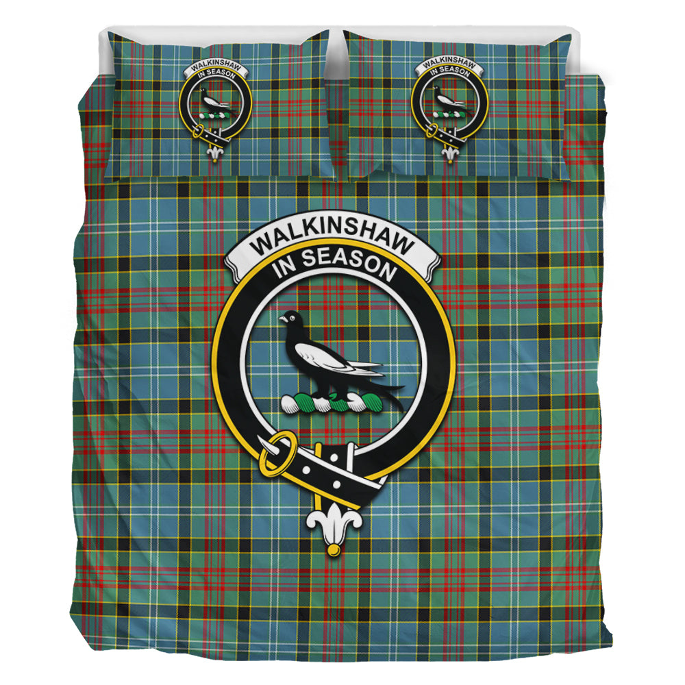 Walkinshaw Tartan Bedding Set with Family Crest - Tartan Vibes Clothing