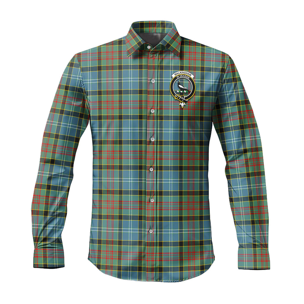 Walkinshaw Tartan Long Sleeve Button Up Shirt with Family Crest Men's Shirt - Tartan Vibes Clothing
