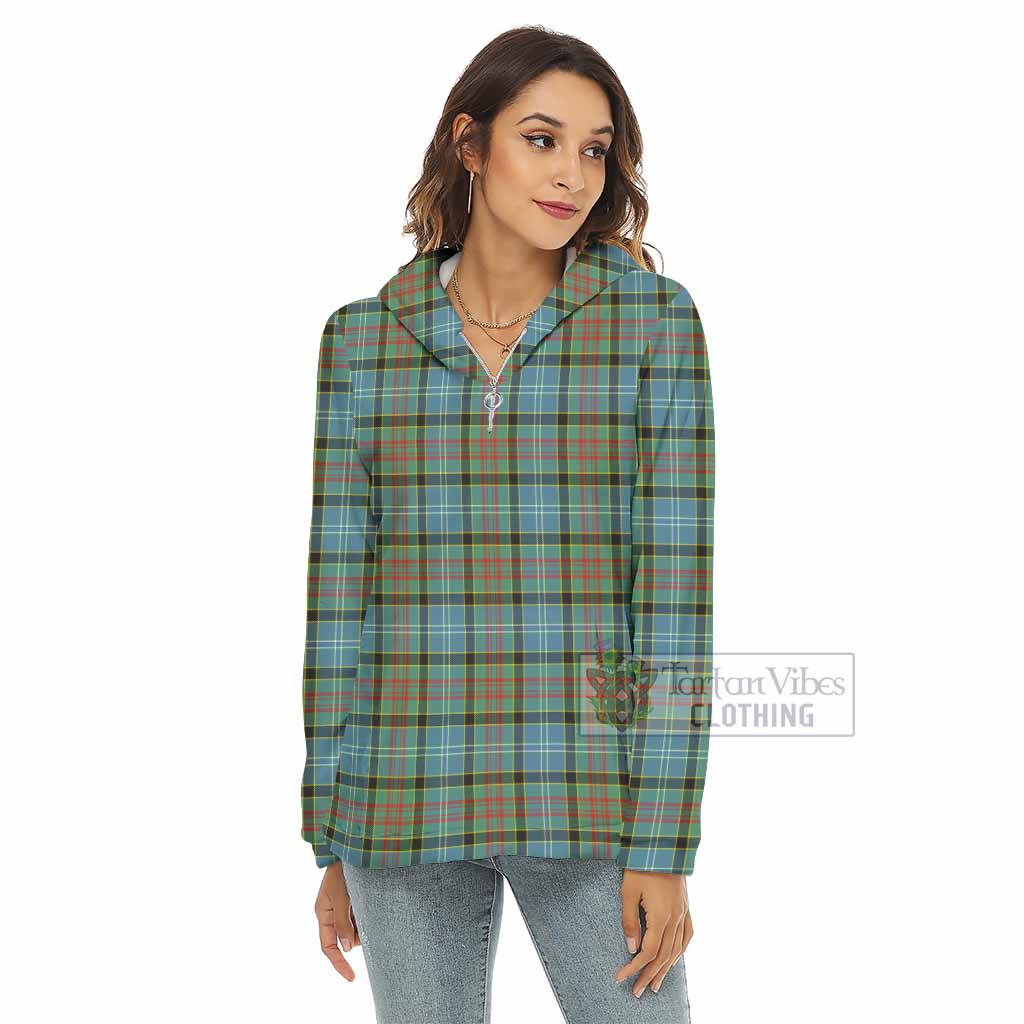 Walkinshaw Tartan Women's Borg Fleece Hoodie with Half Zip - Tartan Vibes Clothing