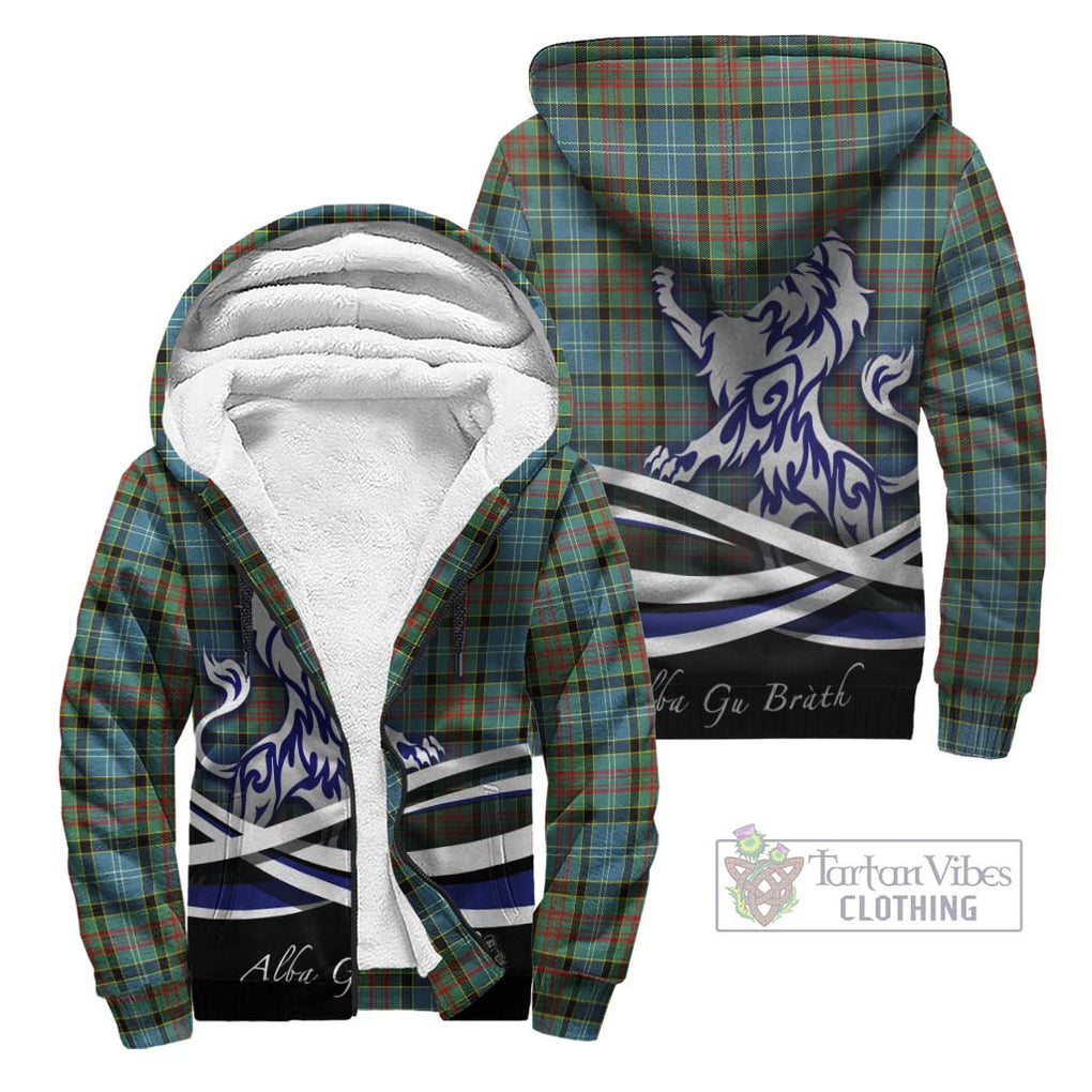 Walkinshaw Tartan Sherpa Hoodie with Alba Gu Brath Regal Lion Emblem Unisex - Tartan Vibes Clothing