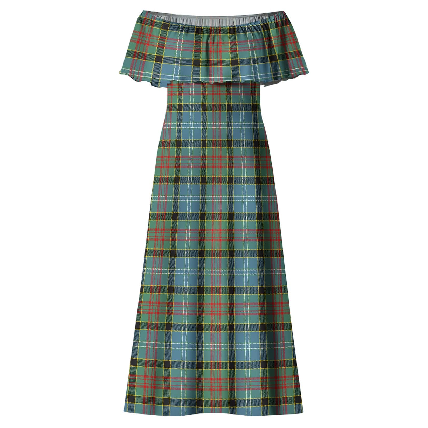 Walkinshaw Tartan Off Shoulder Long Dress - Tartan Vibes Clothing