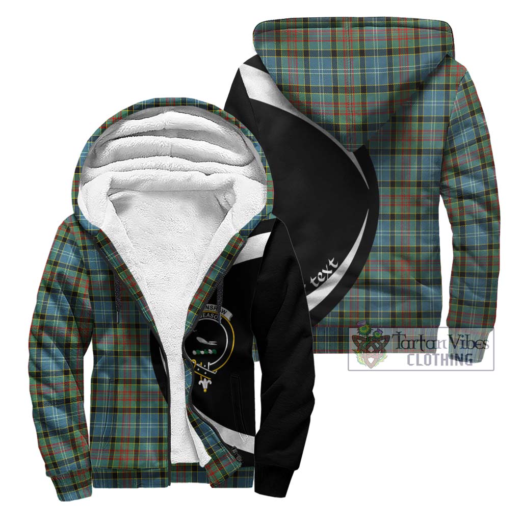 Walkinshaw Tartan Sherpa Hoodie with Family Crest Circle Style Unisex - Tartan Vibes Clothing