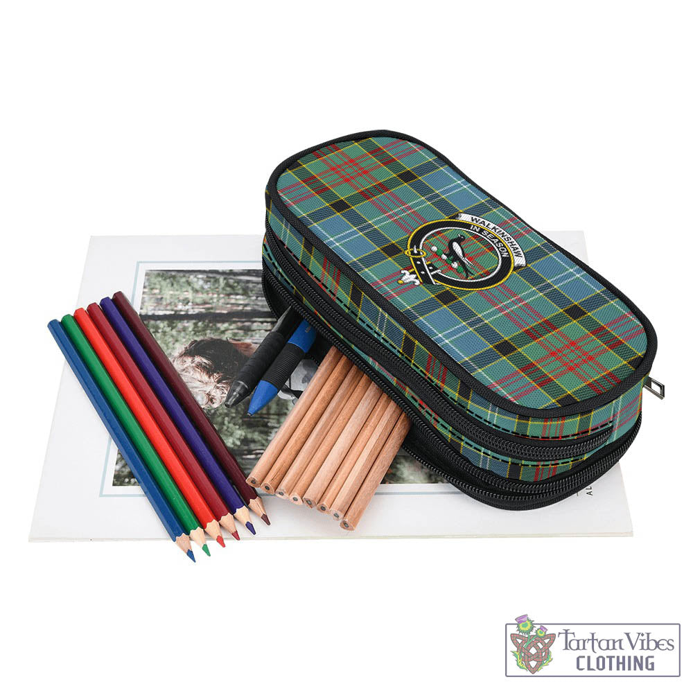 Walkinshaw Tartan Pen and Pencil Case with Family Crest - Tartan Vibes Clothing