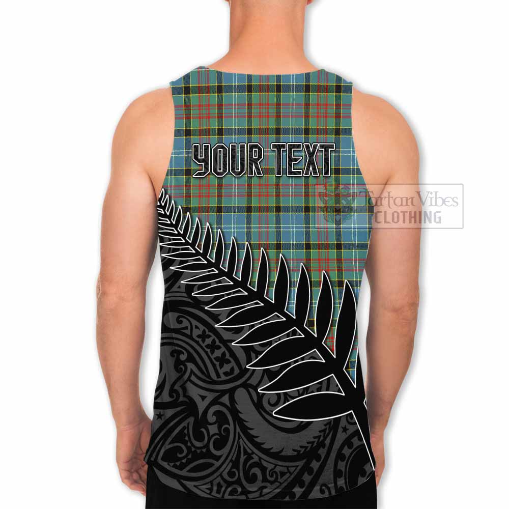 Tartan Vibes Clothing Walkinshaw Crest Tartan Men's Tank Top with New Zealand Silver Fern Half Style