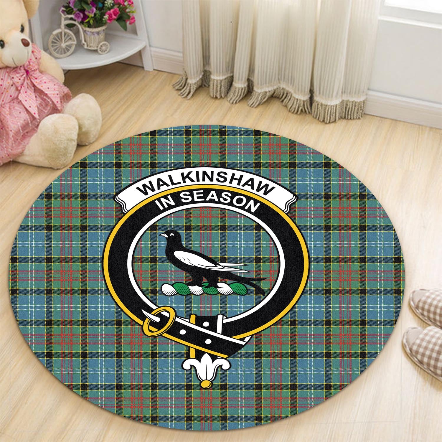 Wallace Hunting Ancient Tartan Crest Round Rug main image 0