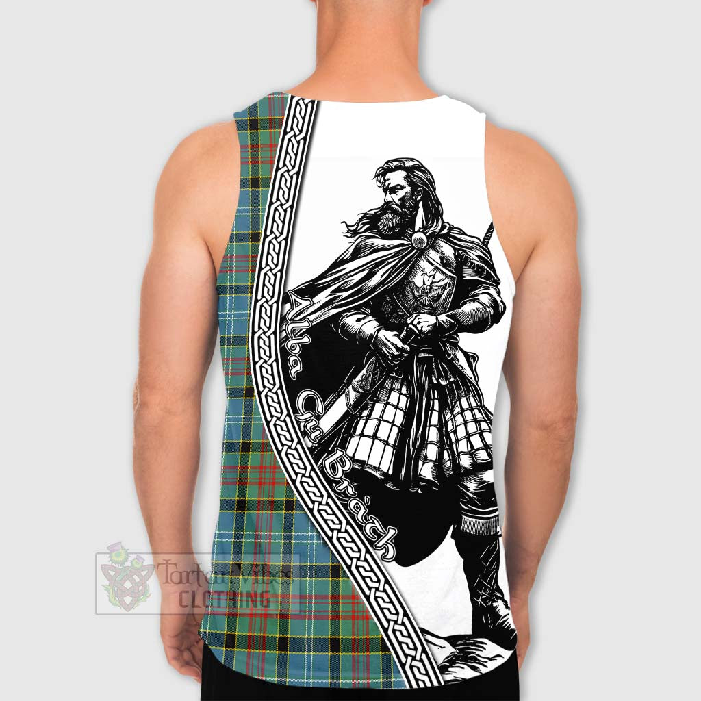 Walkinshaw Tartan Clan Crest Men's Tank Top with Highlander Warrior Celtic Style - Tartan Vibes Clothing