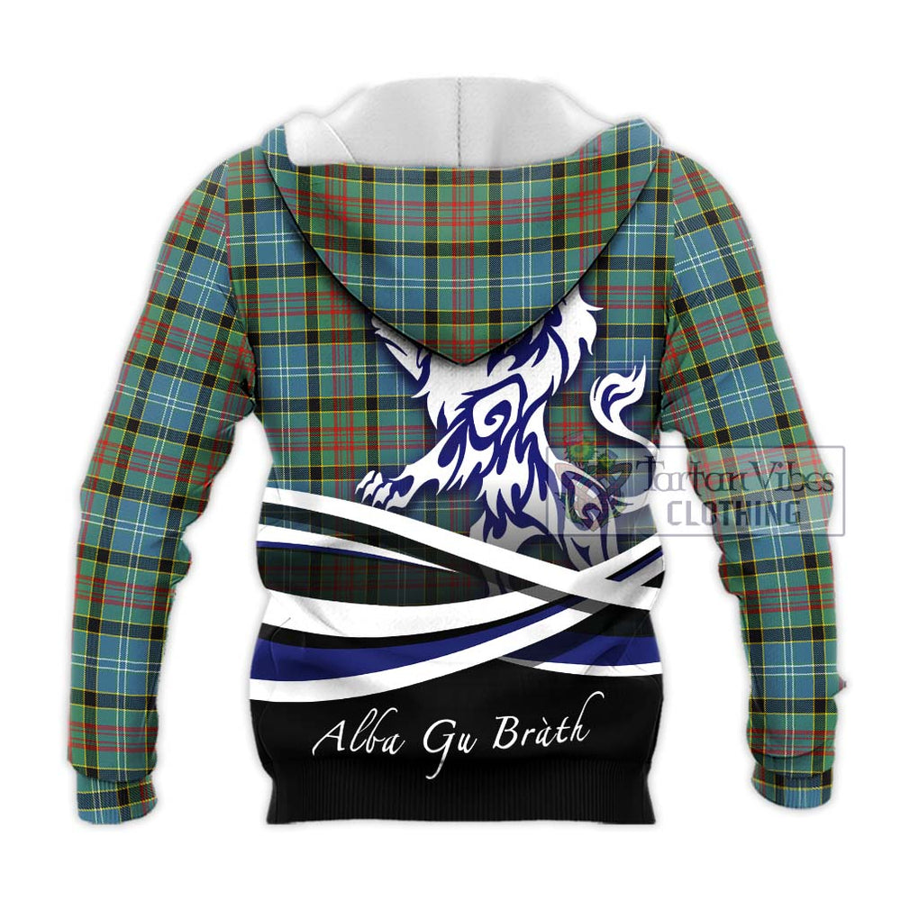 Walkinshaw Tartan Knitted Hoodie with Alba Gu Brath Regal Lion Emblem - Tartan Vibes Clothing