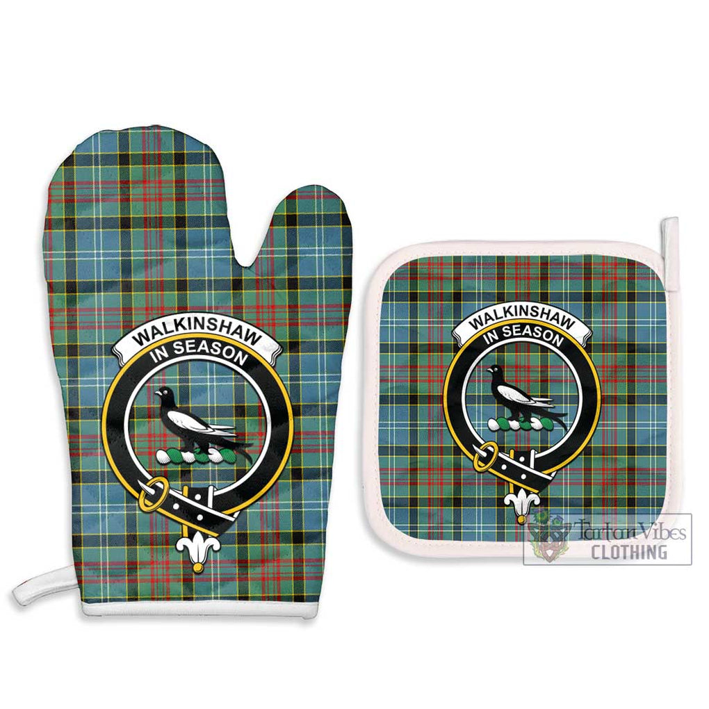 Walkinshaw Tartan Combo Oven Mitt & Pot-Holder with Family Crest - Tartan Vibes Clothing