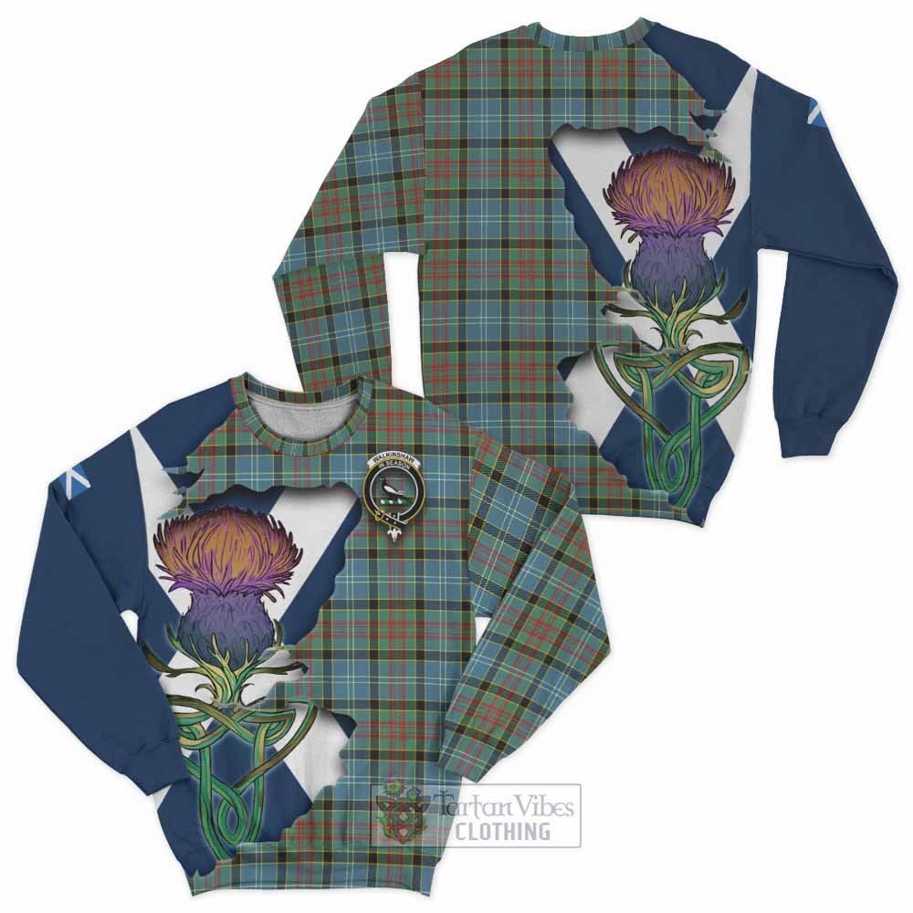 Tartan Vibes Clothing Walkinshaw Tartan Family Crest Sweatshirt Scottish Thistle Celtic Inspired