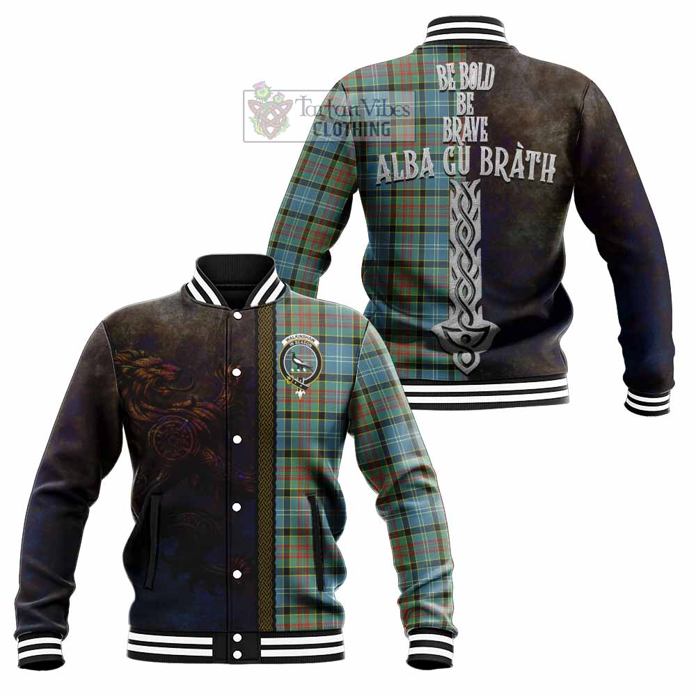 Walkinshaw Tartan Family Crest Baseball Jacket Alba Gu Brath Be Brave Lion Ancient Style - Tartan Vibes Clothing