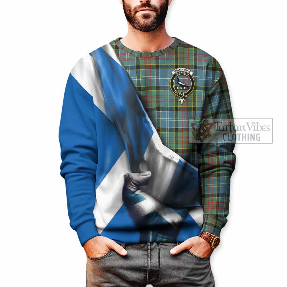 Walkinshaw Tartan Sweatshirt with Family Crest Scotland Patriotic Style - Tartan Vibes Clothing