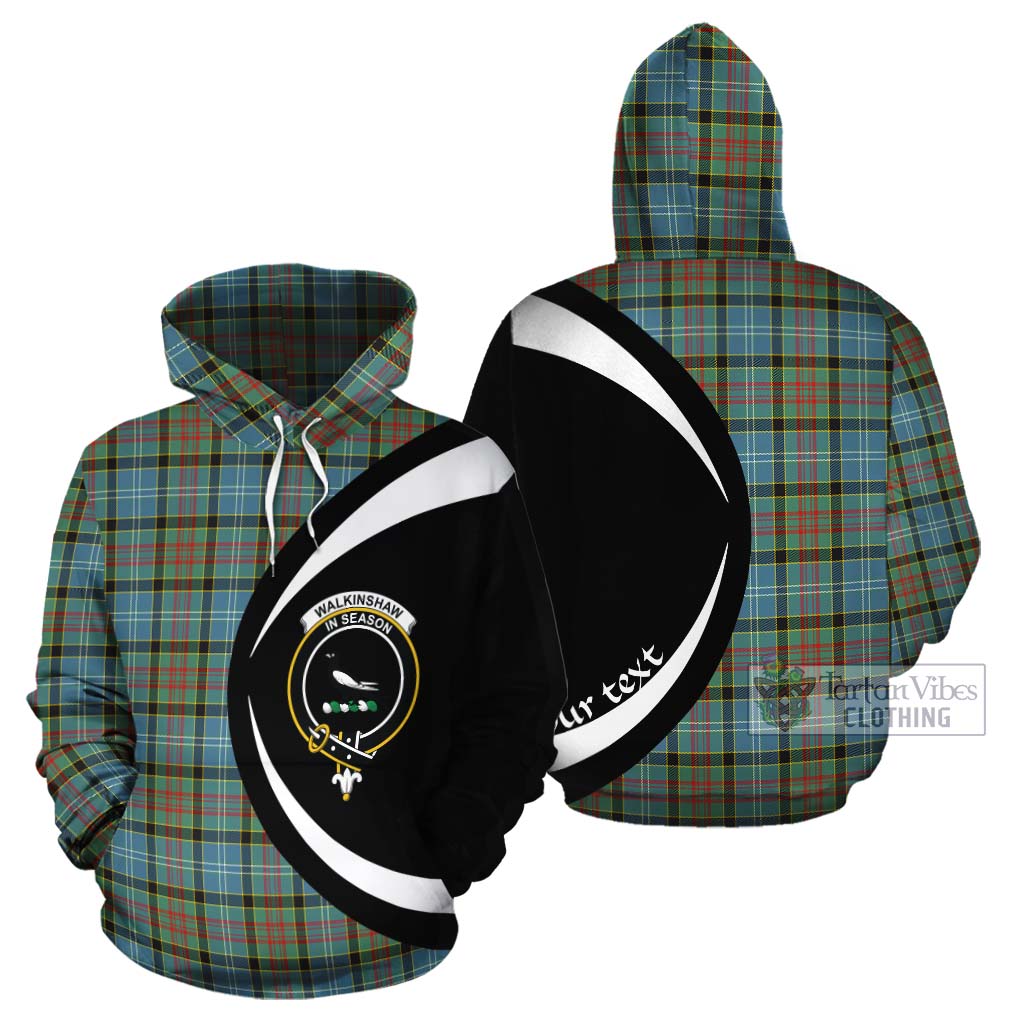 Walkinshaw Tartan Cotton Hoodie with Family Crest Circle Style Zip Hoodie - Tartan Vibes Clothing