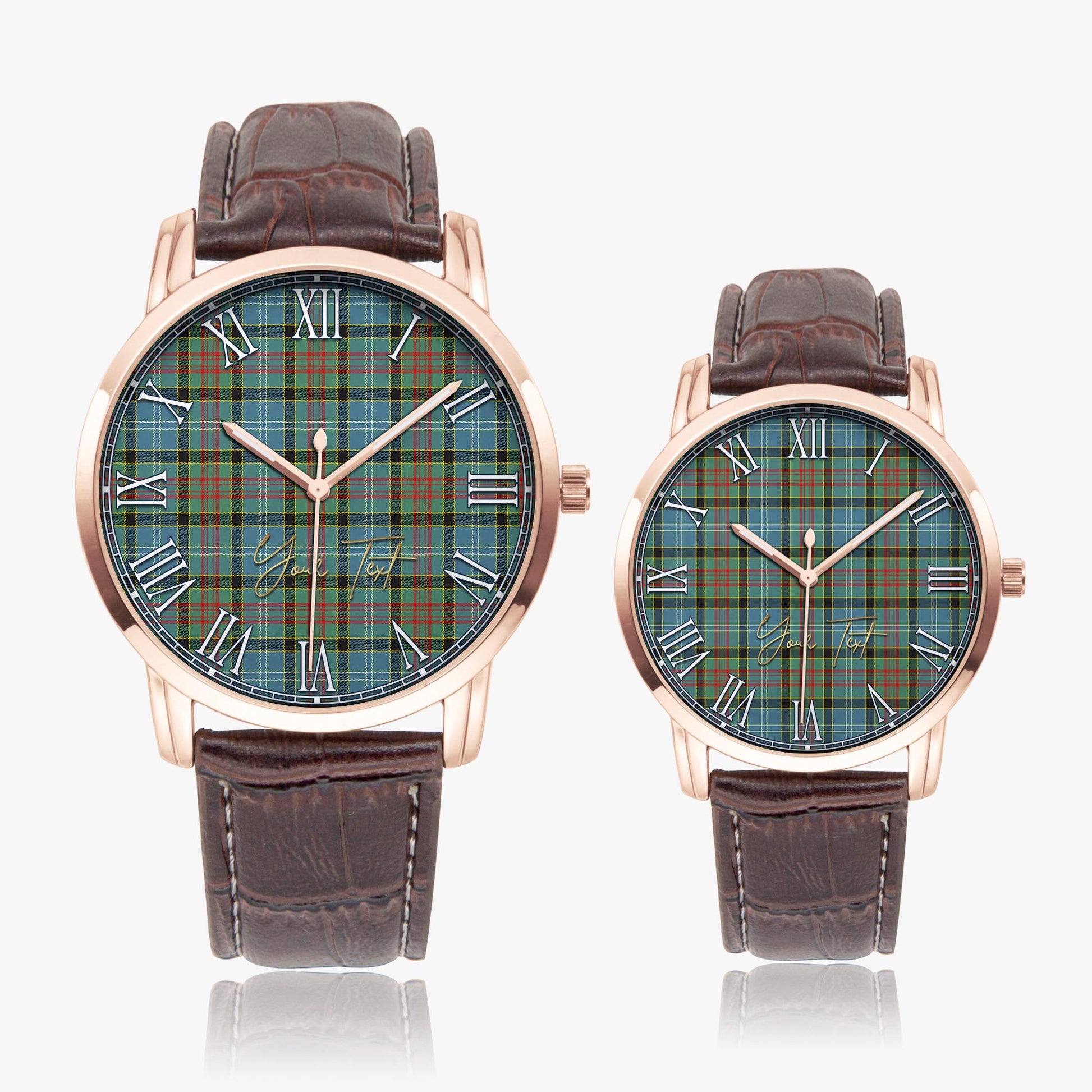 Walkinshaw Tartan Personalized Your Text Leather Trap Quartz Watch - Tartan Vibes Clothing