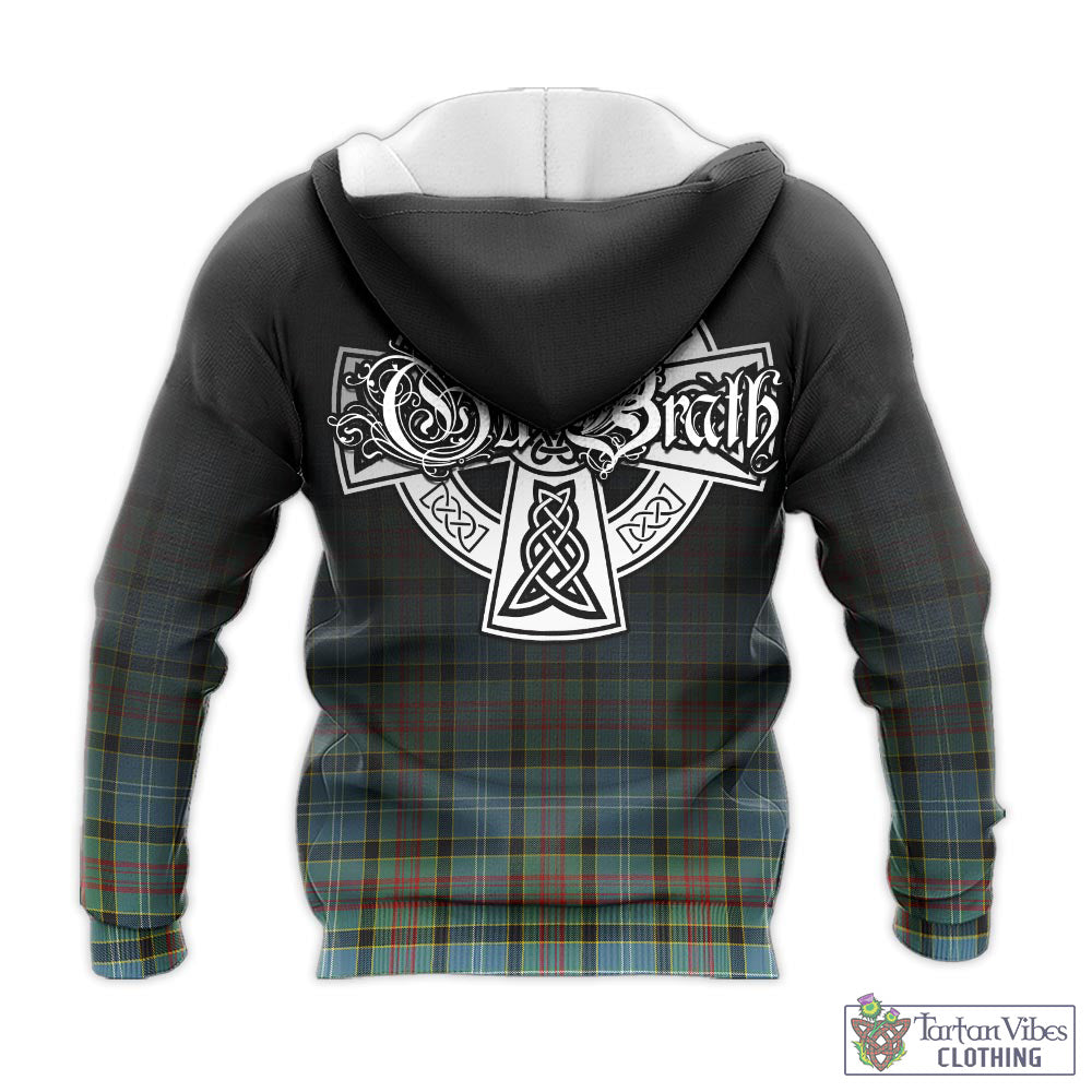 Walkinshaw Tartan Knitted Hoodie Featuring Alba Gu Brath Family Crest Celtic Inspired - Tartan Vibes Clothing