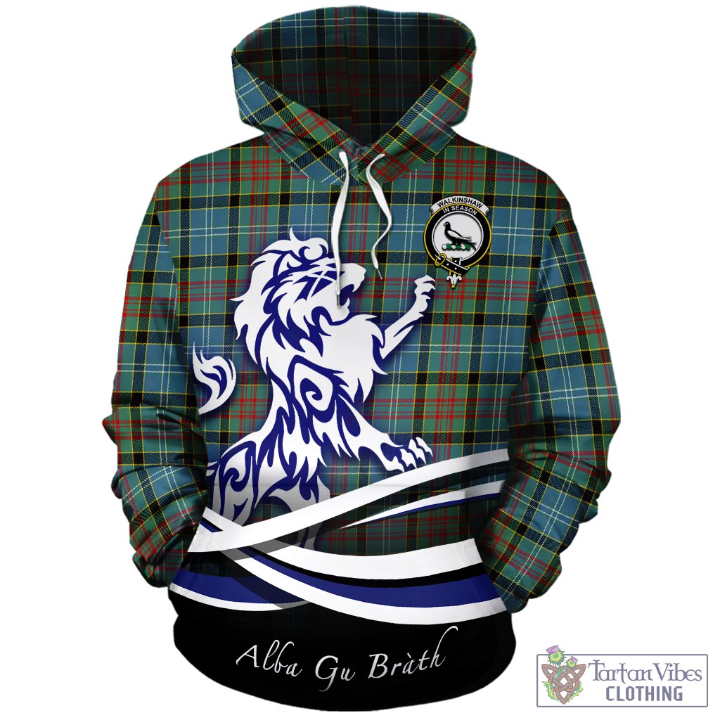 Walkinshaw Tartan Hoodie with Alba Gu Brath Regal Lion Emblem - Tartan Vibes Clothing