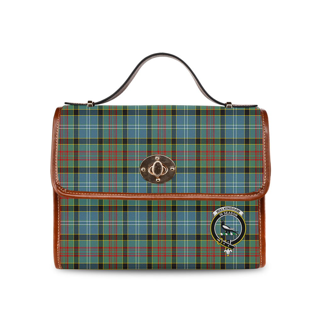 walkinshaw-tartan-leather-strap-waterproof-canvas-bag-with-family-crest