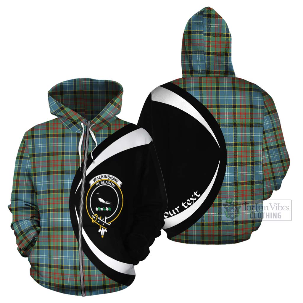 Walkinshaw Tartan Cotton Hoodie with Family Crest Circle Style - Tartan Vibes Clothing