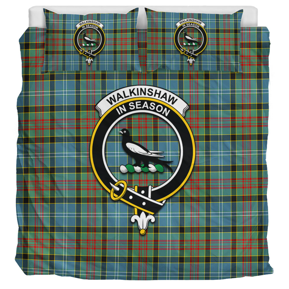 Walkinshaw Tartan Bedding Set with Family Crest UK Bedding Set UK Super King 104*94 inch - Tartan Vibes Clothing