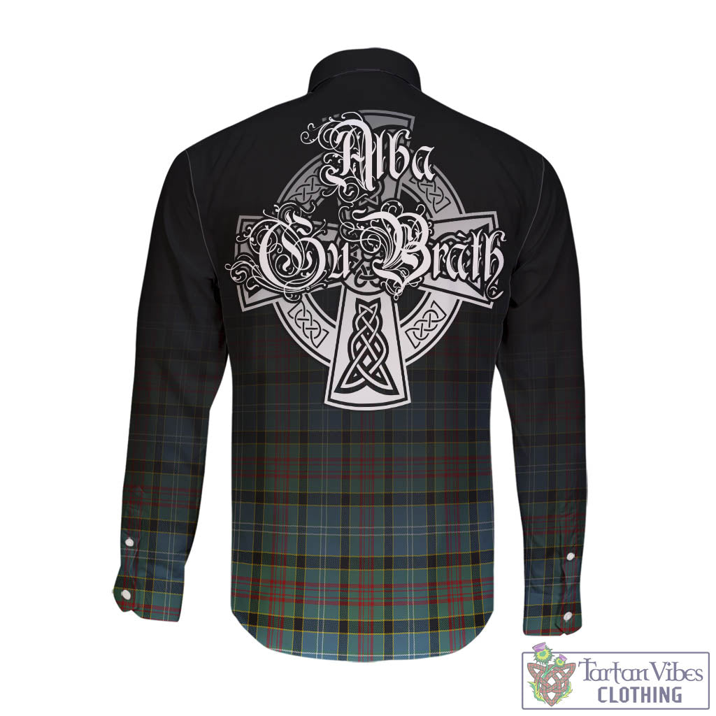 Walkinshaw Tartan Long Sleeve Button Up Featuring Alba Gu Brath Family Crest Celtic Inspired - Tartan Vibes Clothing