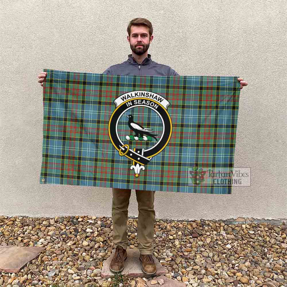 Tartan Vibes Clothing Walkinshaw Tartan House Flag with Family Crest