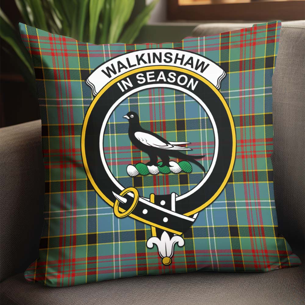 Walkinshaw Tartan Pillow Cover with Family Crest - Tartan Vibes Clothing