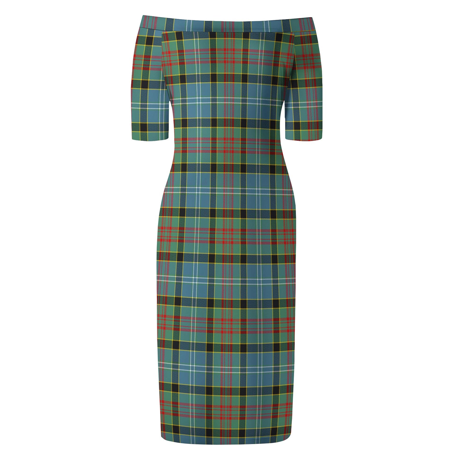 Walkinshaw Tartan Off Shoulder Lady Dress - Tartan Vibes Clothing