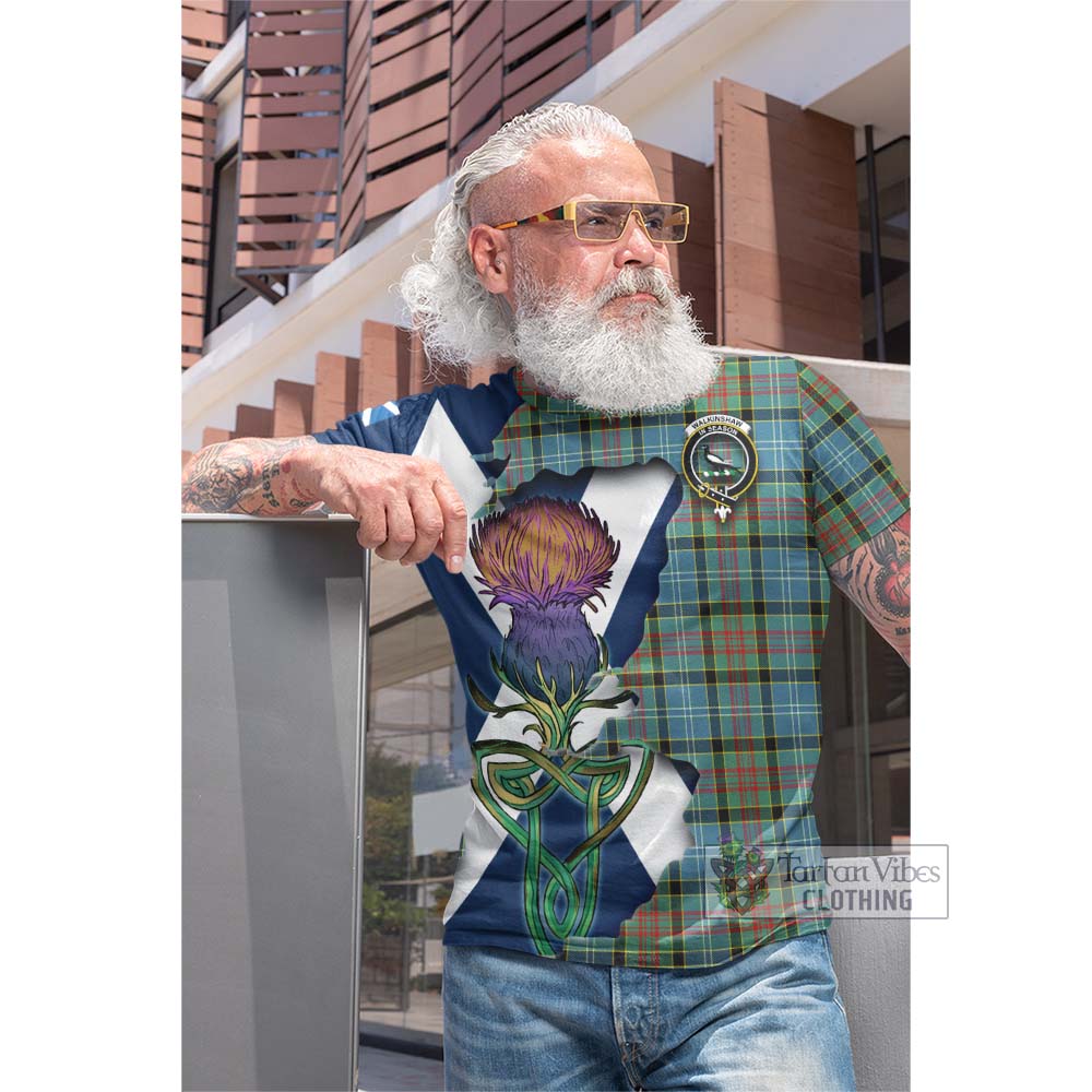 Tartan Vibes Clothing Walkinshaw Tartan Family Crest Cotton T-shirt Scottish Thistle Celtic Inspired