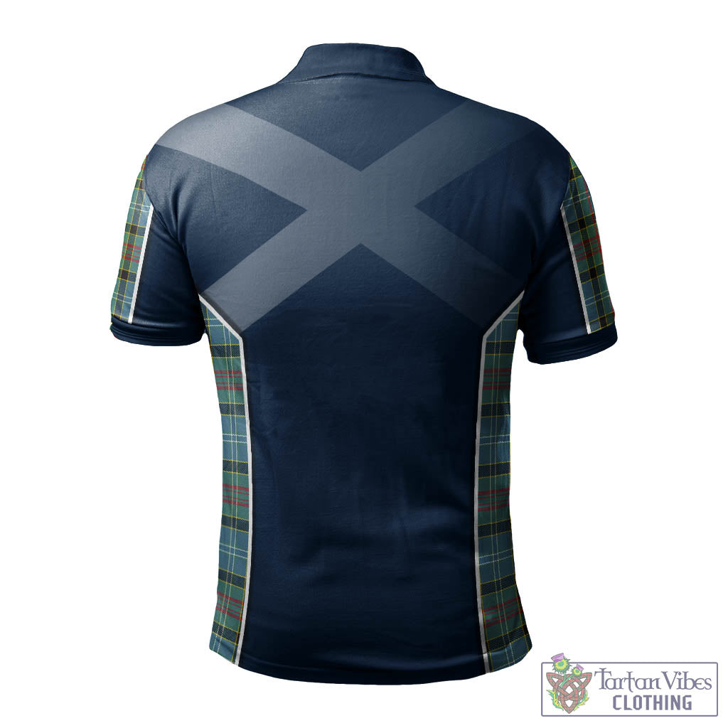 Tartan Vibes Clothing Walkinshaw Tartan Men's Polo Shirt with Family Crest and Lion Rampant Vibes Sport Style