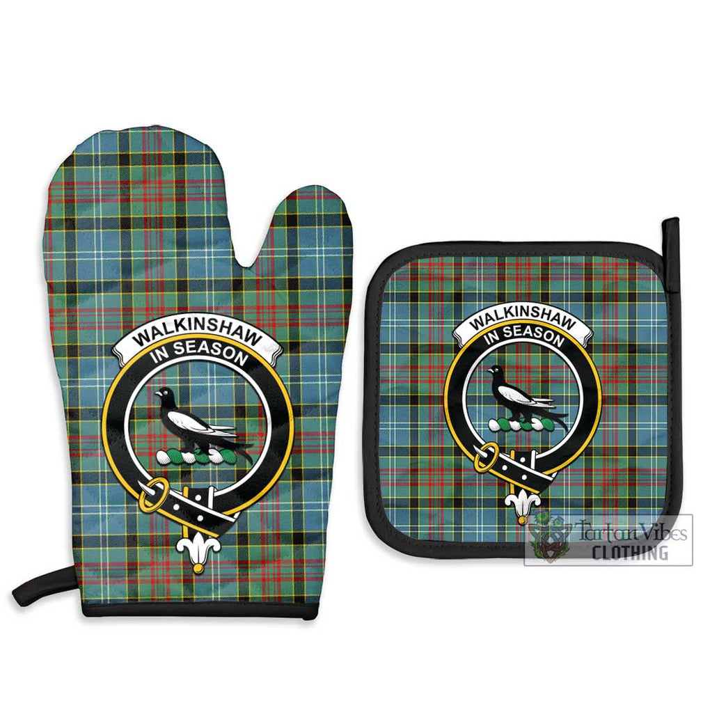 Walkinshaw Tartan Combo Oven Mitt & Pot-Holder with Family Crest - Tartan Vibes Clothing