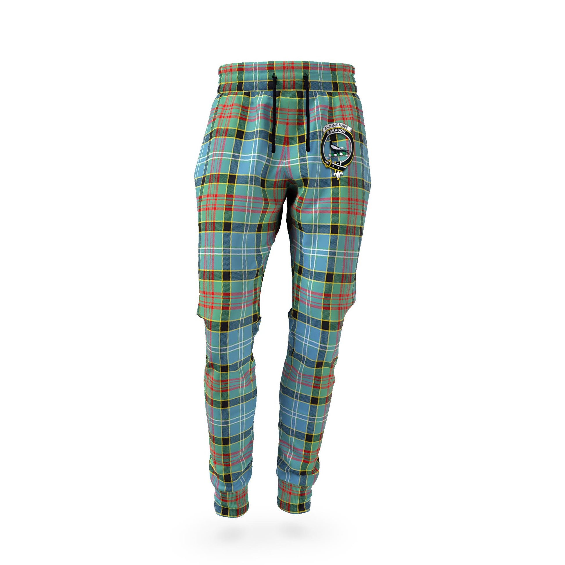 Walkinshaw Tartan Joggers Pants with Family Crest - Tartan Vibes Clothing