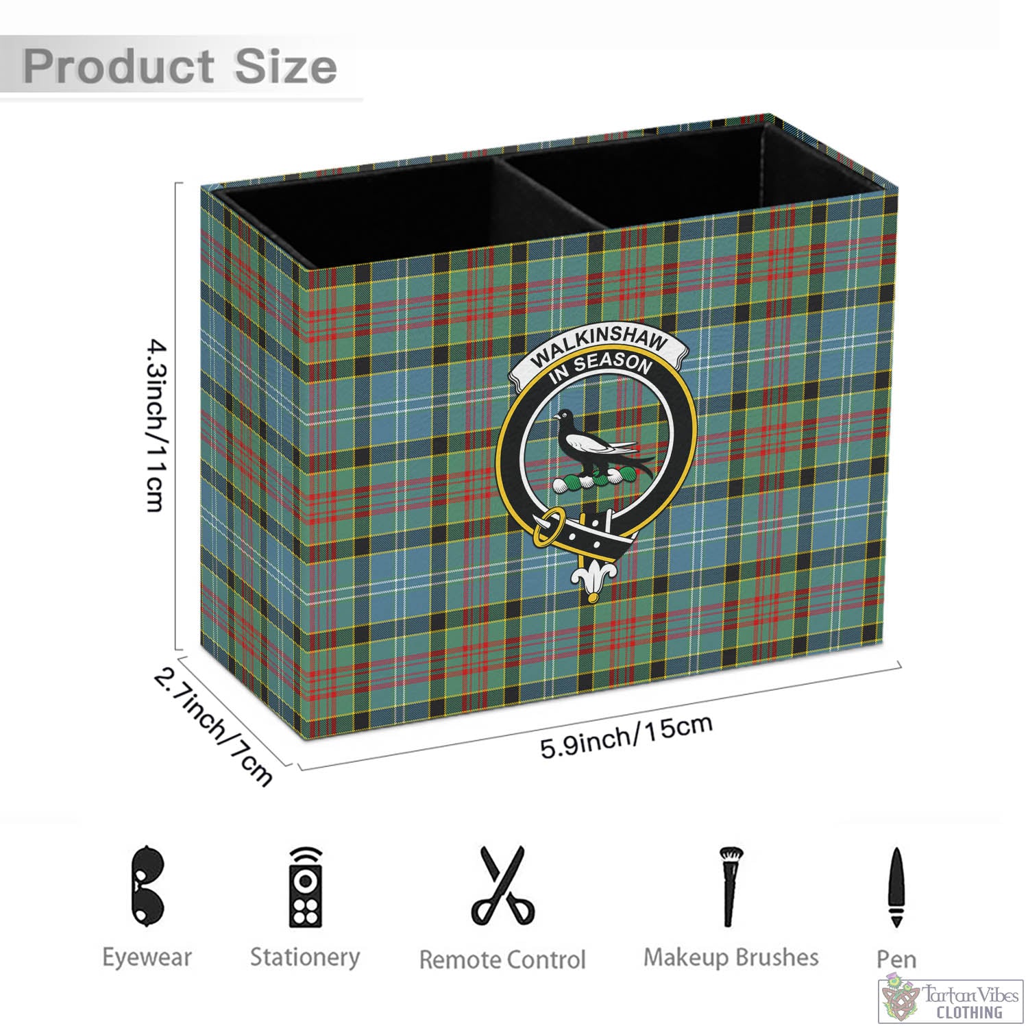 Walkinshaw Tartan Pen Holder with Family Crest - Tartan Vibes Clothing